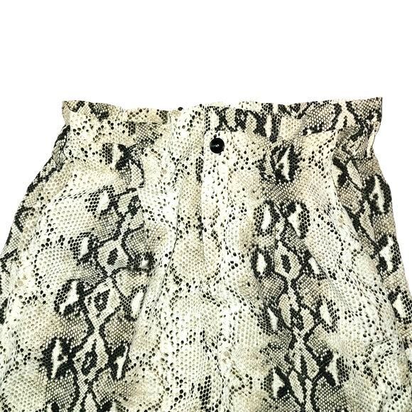 Hayden Brown Snake Skin Print Wide Leg Elastic Ruffled Waist Dress Pants Size 1X - Picture 5 of 8